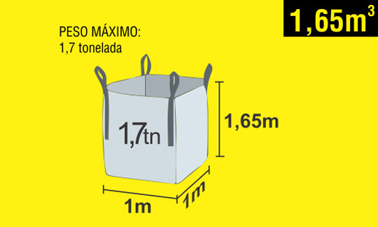Bolsas para escombro 1.65m³ dimensiones