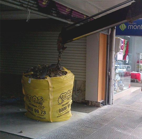 Bolsa para escombro ejemplo tamaño