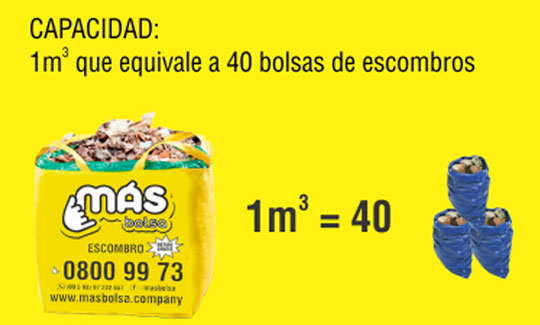 Bolsa para escombro 1m³ capacidad