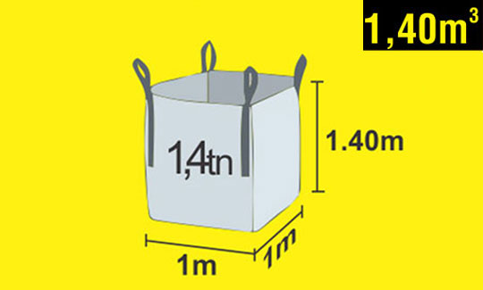 Bolsa para escombros 1.40m³ dimensiones